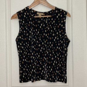 COPY - Plissé | Black W/ Polka Dots Ribbed Tank Top / Sleeveless Shirt | XL.